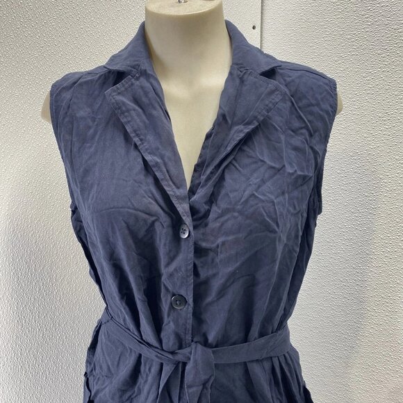 NEW SPLENDID Women's Alessi Short Collared Romper Size S Navy Blue - Picture 12 of 13